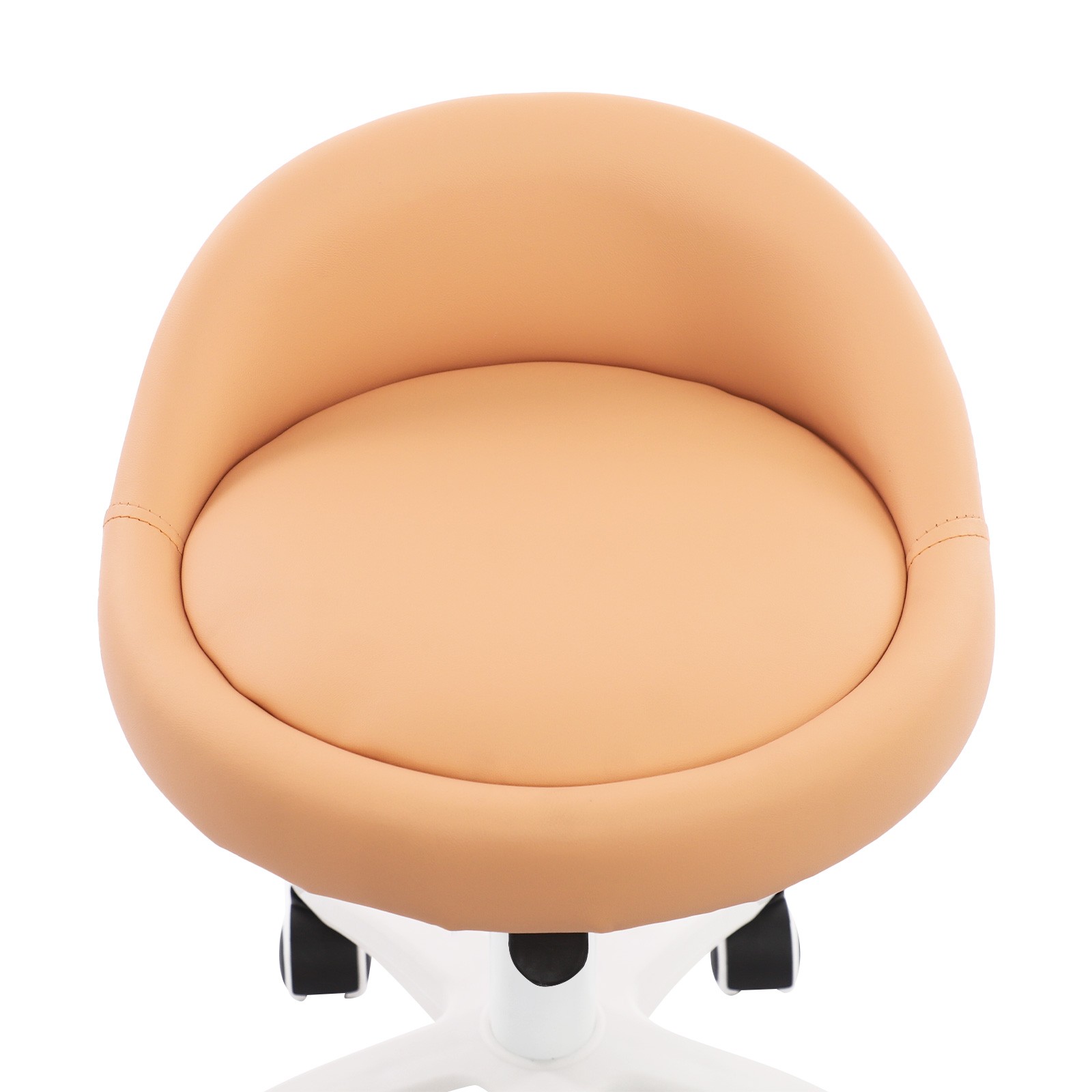 Adjustable Beauty Salon Chair Rolling Stool Rolling Stool w/ Low Backrest Orange