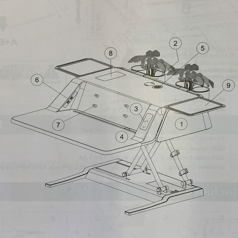 FlexiSpot Motorized Sit-Stand 30" Workstation w Side Storage GRAY EM6MG