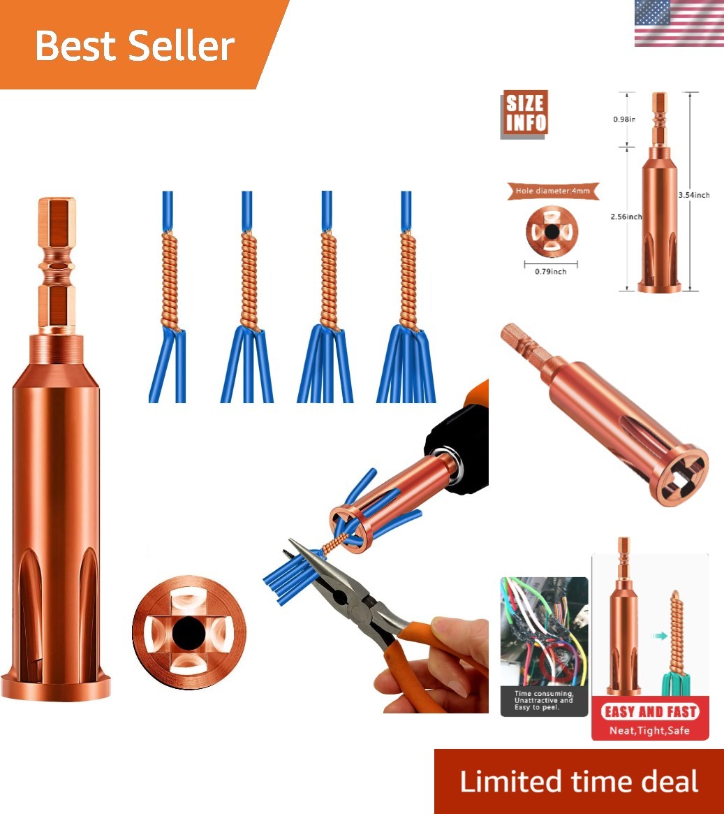 Universal Wire Twisting Tool - Ergonomic Wire Stripper for Electricians, Brown