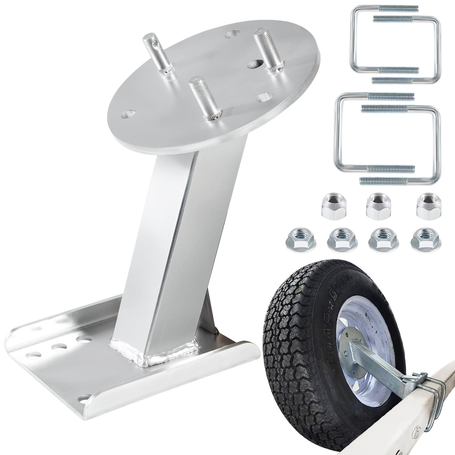 3001.0064 Spare Tire Mount for Trailer, Spare Tire Carrier Heavy-Duty Nickel-...