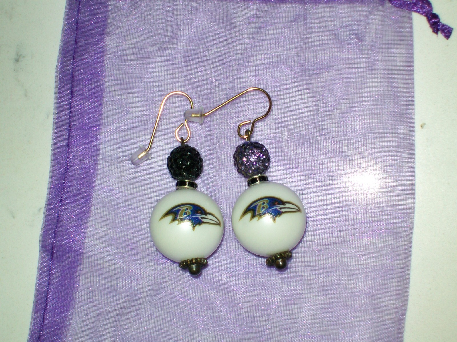 Baltimore Ravens Football Ear Rings Hand Made......................New