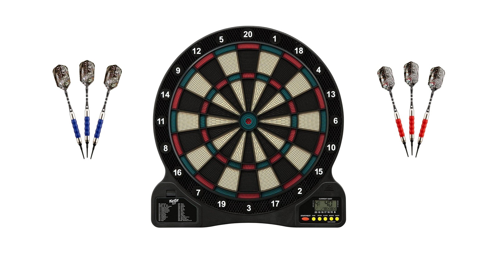 Electronic Soft Tip Dartboard + Red Darts 18 Grams + Blue Darts 18 Grams