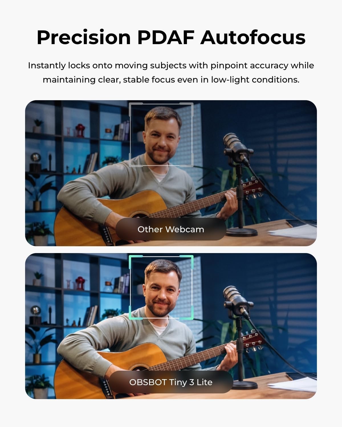 OBSBOT Tiny 3 Lite AI-Powered Spatial Audio 4K Webcam