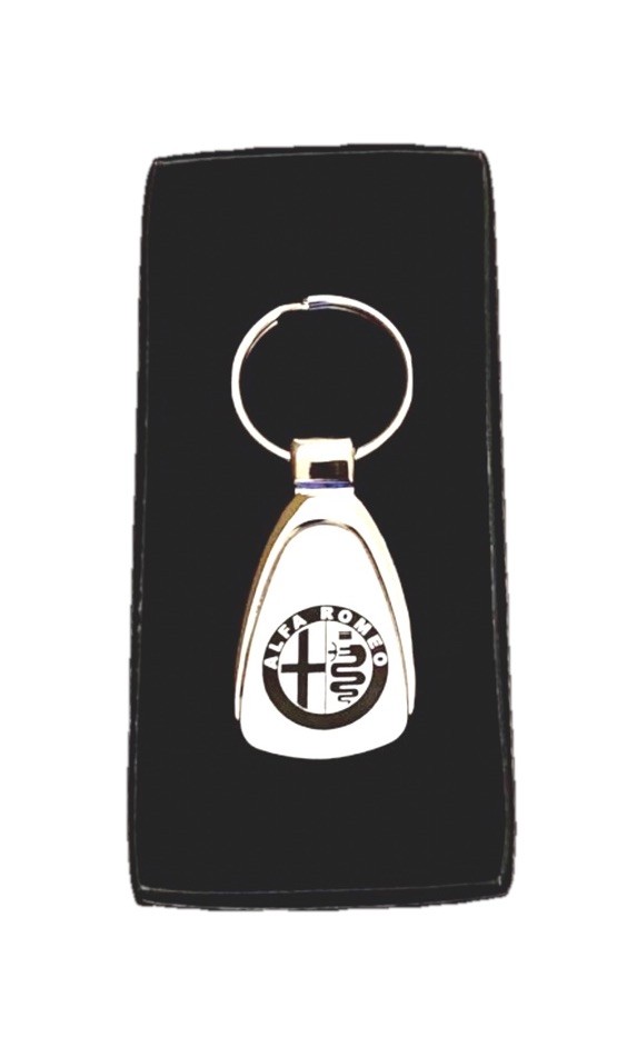 ALFA ROMEO MILANO,SPIDER GRADUATE KEY FOB KEY RING  TEAR DROP CHROME