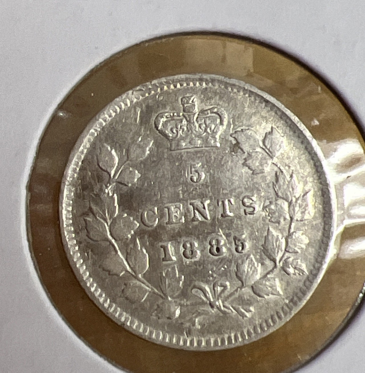 1885 Canada 5 Cents Silver Foreign Coin