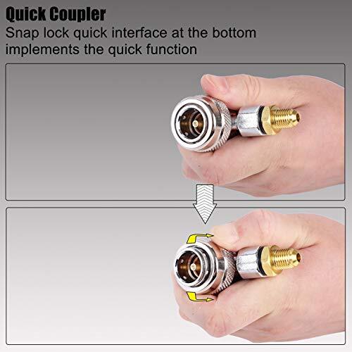 Automotive AC R134a Adjustable Quick Coupler Kit HVAC High Low Connector Conv...