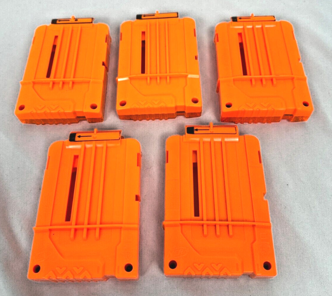 Lot of 5 Nerf N-Strike 6 Round Magazines