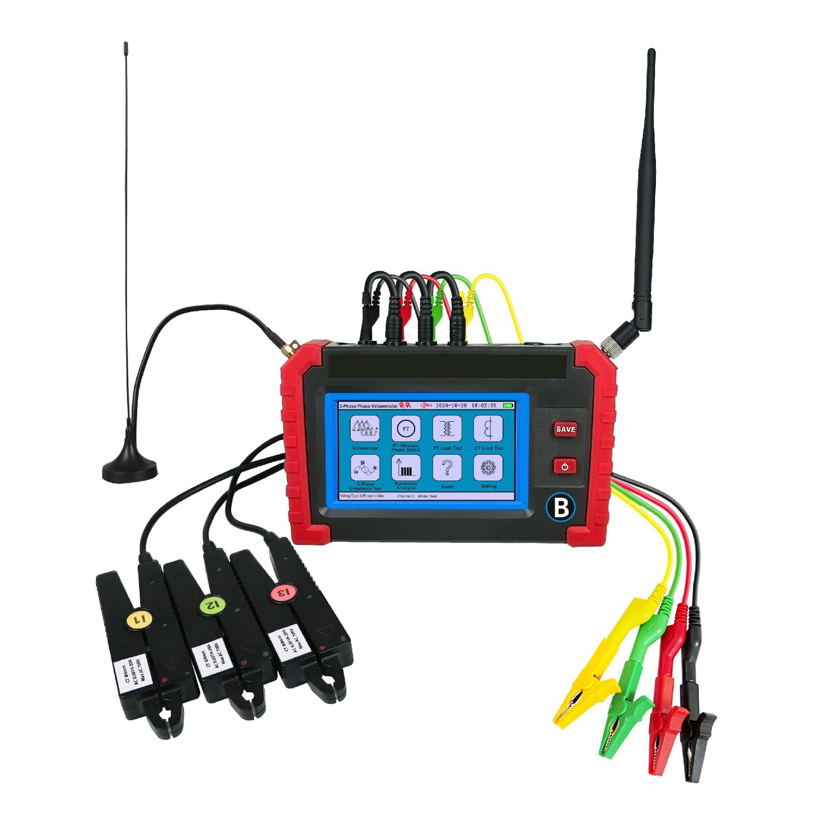 Wireless Three Phase Digital Phase Voltmeter PT Secondary Admittance 1.0mS～100mS