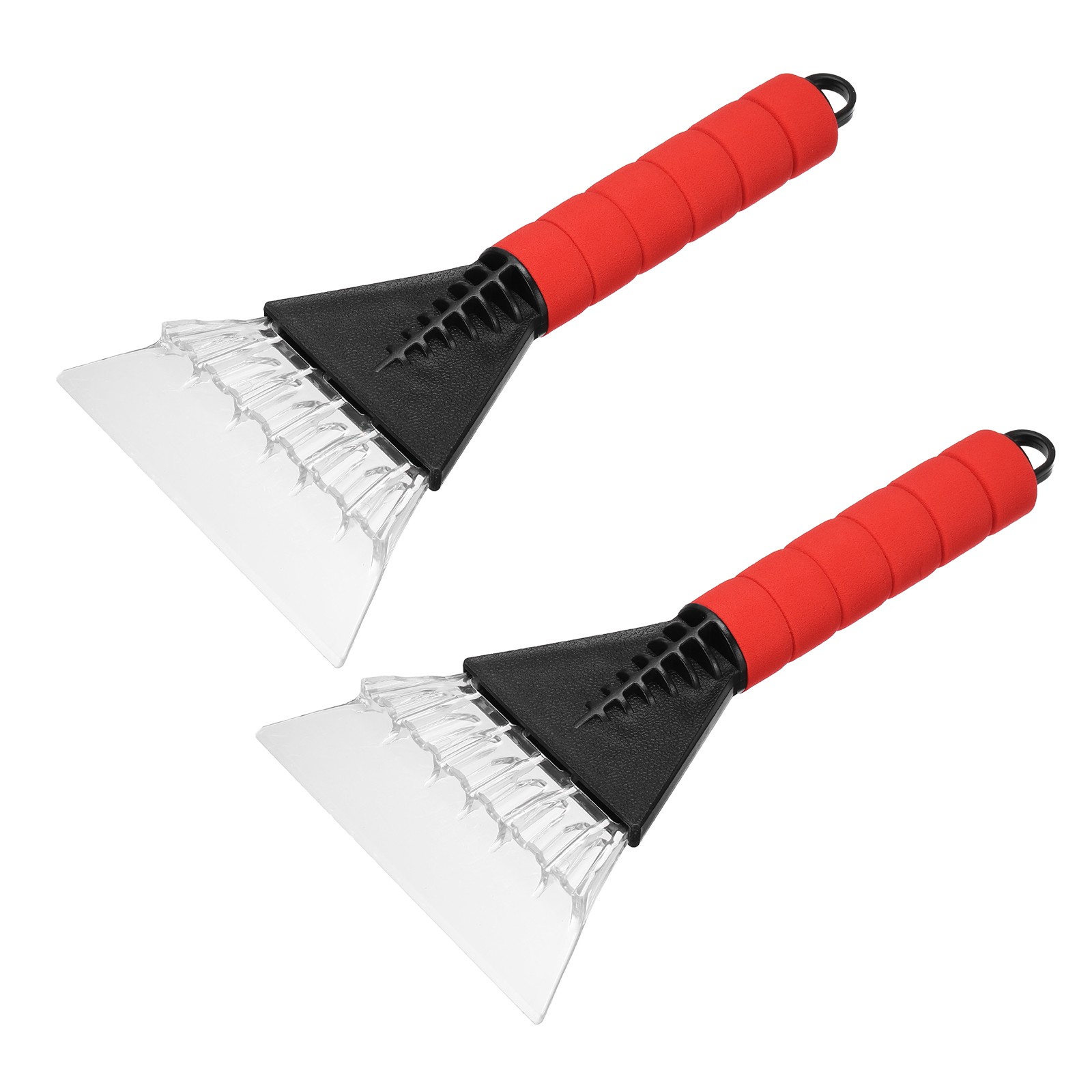2Pcs Ice Scrapers for Car Windshield 10" x 5" Frost Removal Tools, Black/Red
