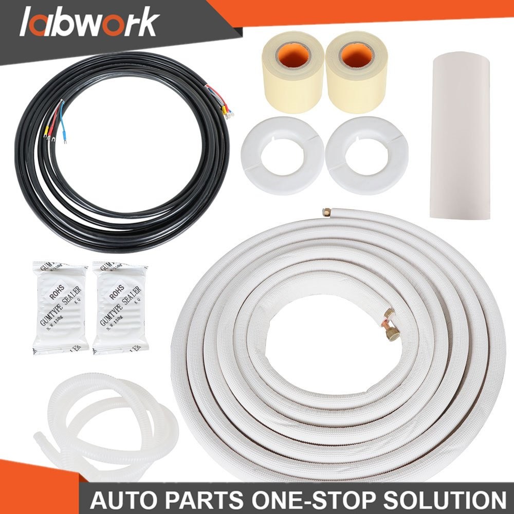 Labwork 25 FT Mini Split Heat Pump Install Kit 1/4 Inch & 3/8 Inch Copper Line
