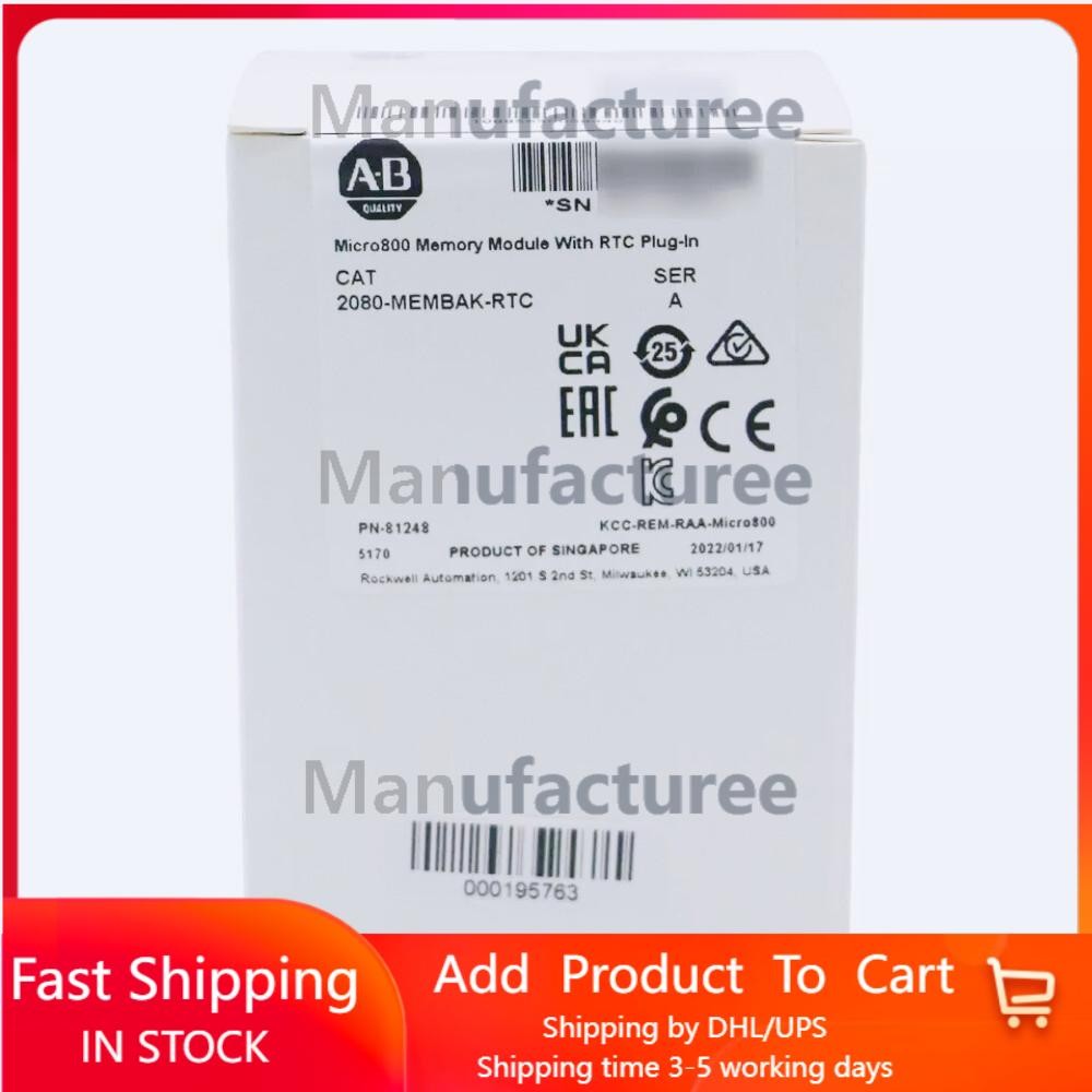 New Allen Bradley 2080-MEMBAK-RTC In Stock Memory Plug In Module 2080MEMBAKRTC