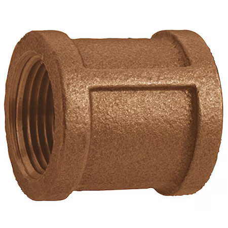 Coupling Red Brass Coupling, 2 In Female Npt X 2 In Female Npt, 1Vff1