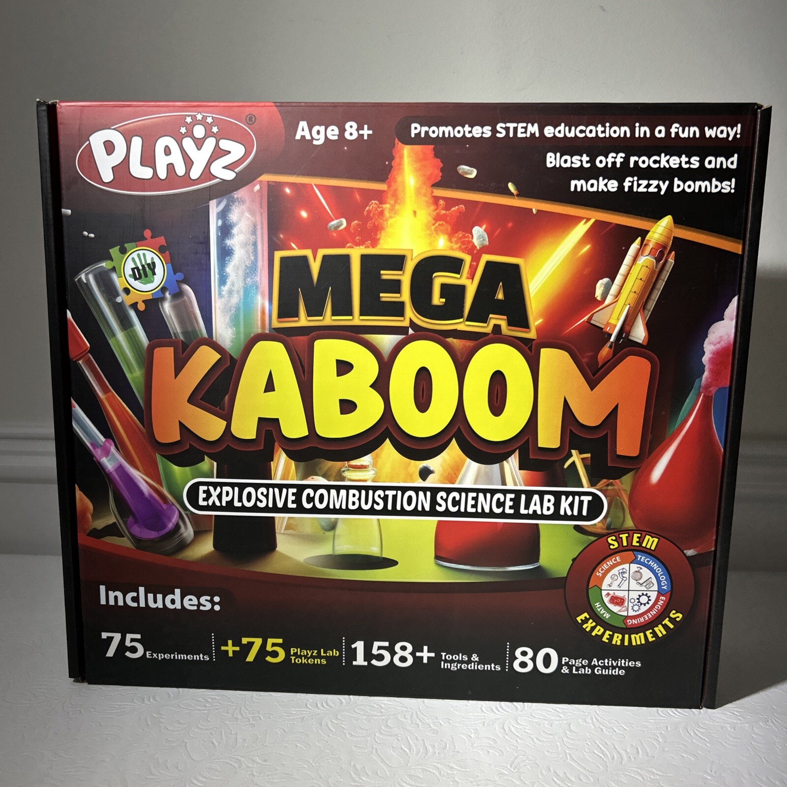 Playz Mega Kaboom! 150+ Explosive Science Experiments Kit for Kids Age 8-12 w...