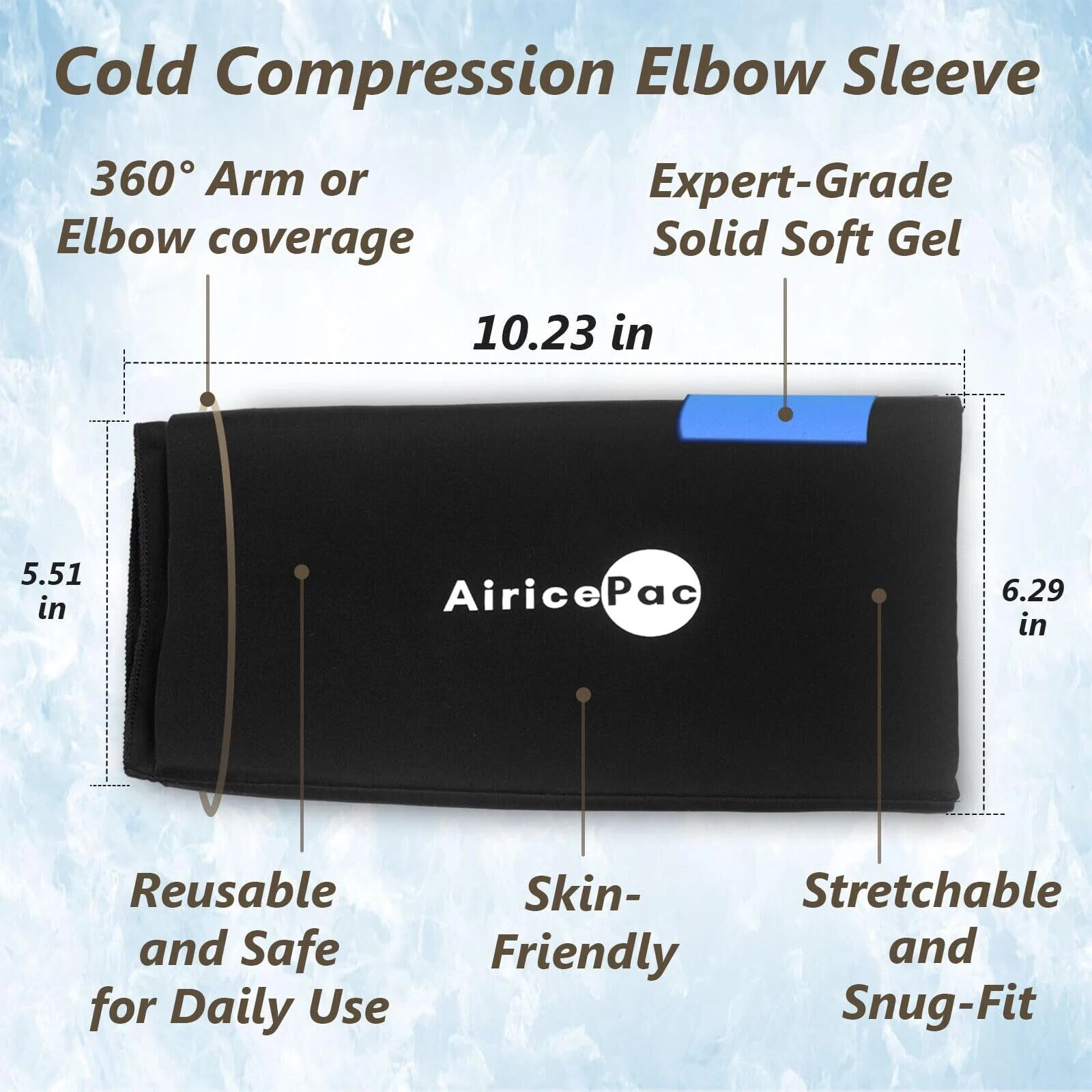 Knee Ice Pack Wrap Compression Sleeve for Injuries, Reusable Gel Cold Packs