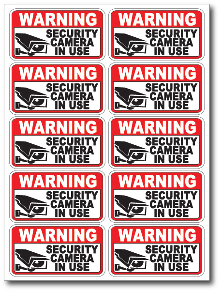 10pk VIDEO SURVEILLANCE Security Burglar Alarm Decal  Warning Sticker Signs