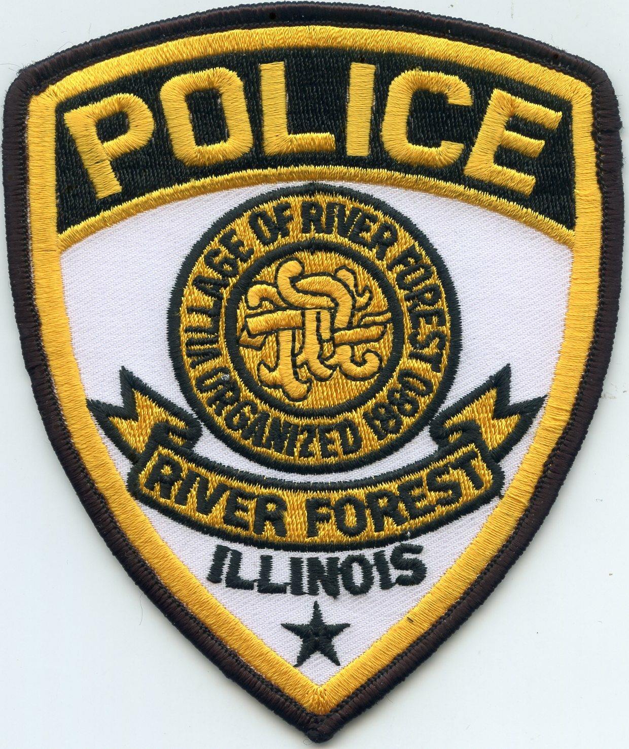 RIVER FOREST ILLINOIS IL white background POLICE PATCH