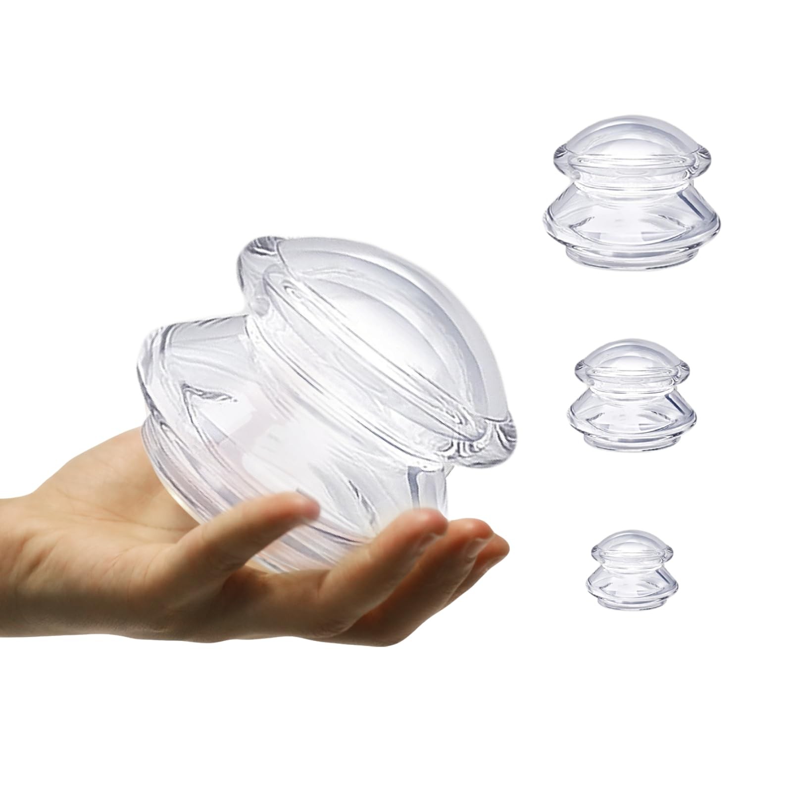 JT 4 Size Silicone Cupping Set Massage Cups for Pain Relief & Relaxation