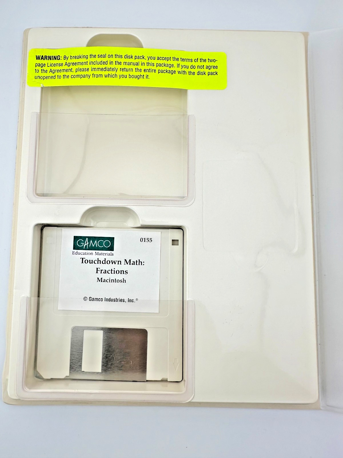 Vintage Touchdown Math Fractions Macintosh Game Floppy Disk Gamco Complete Set