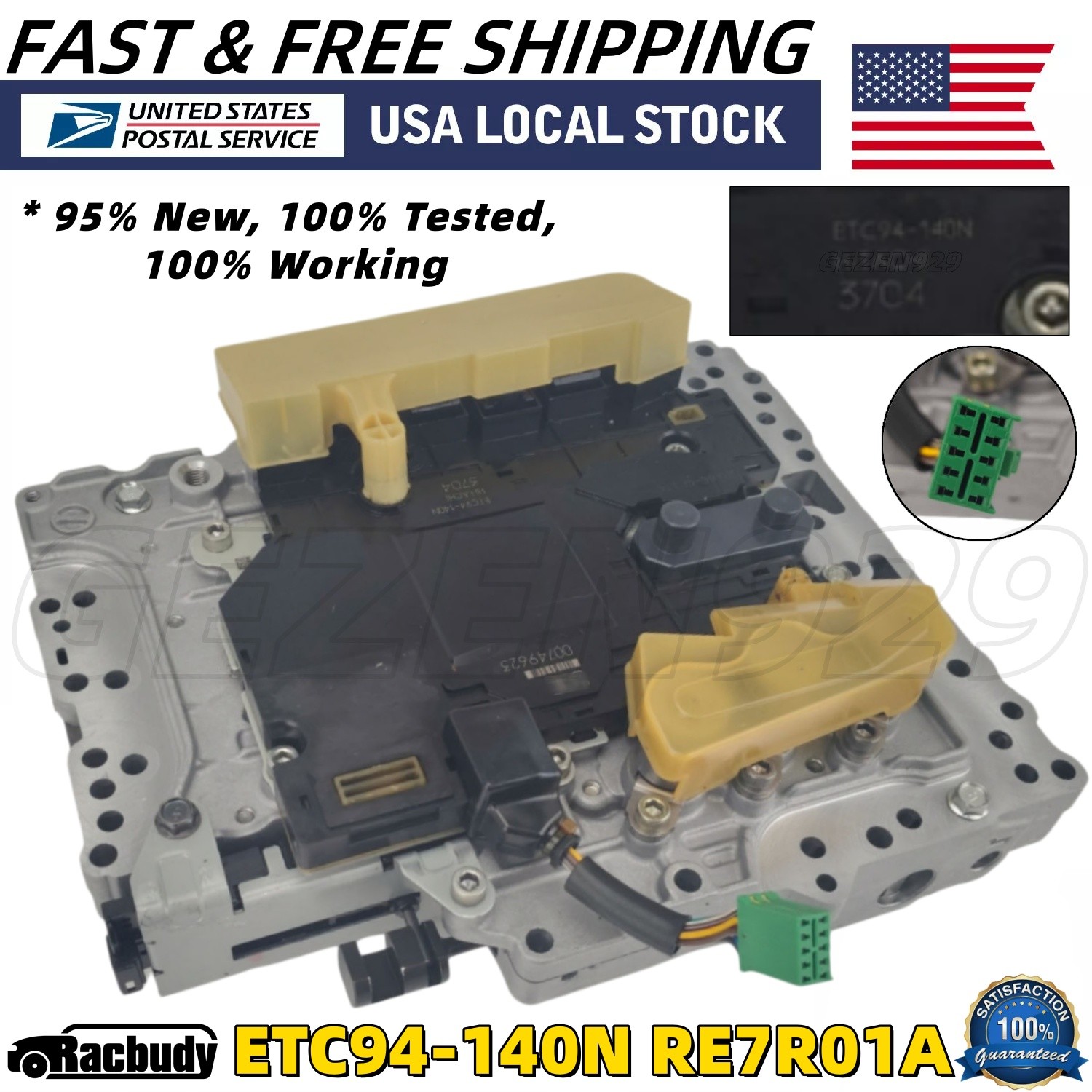 ETC94-140N RE7R01A Transmission Valve Body w/ TCU / TCM For Infinity Hybrid Only
