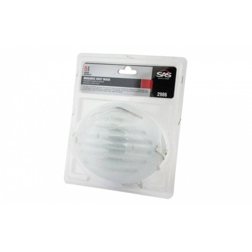 SAS 2986 Nuisance Single Use Dust Safety Mask, 5 pack