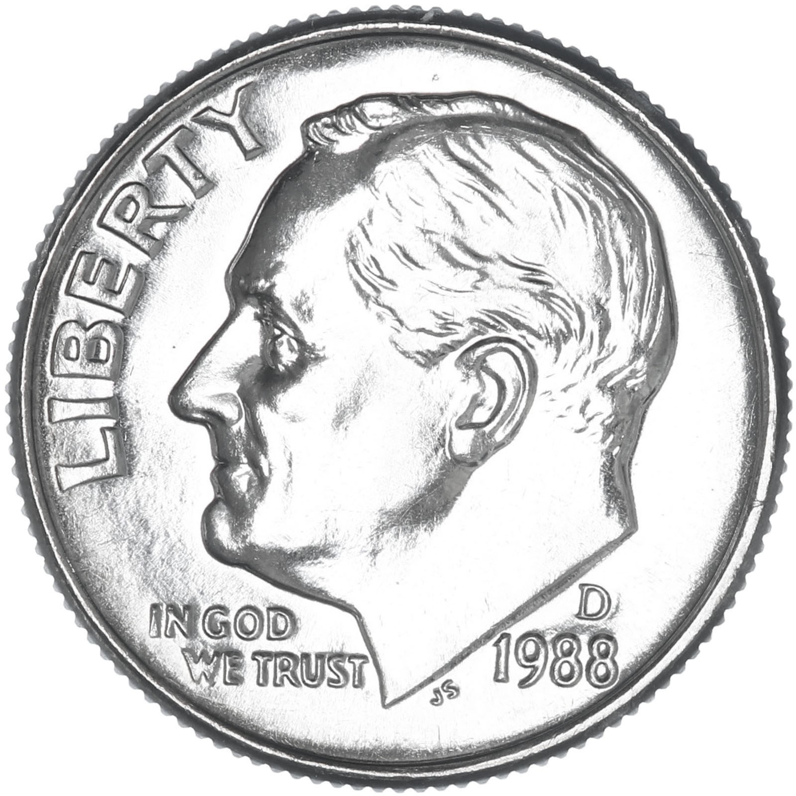 1988 D Roosevelt Dime Gem BU US Coin