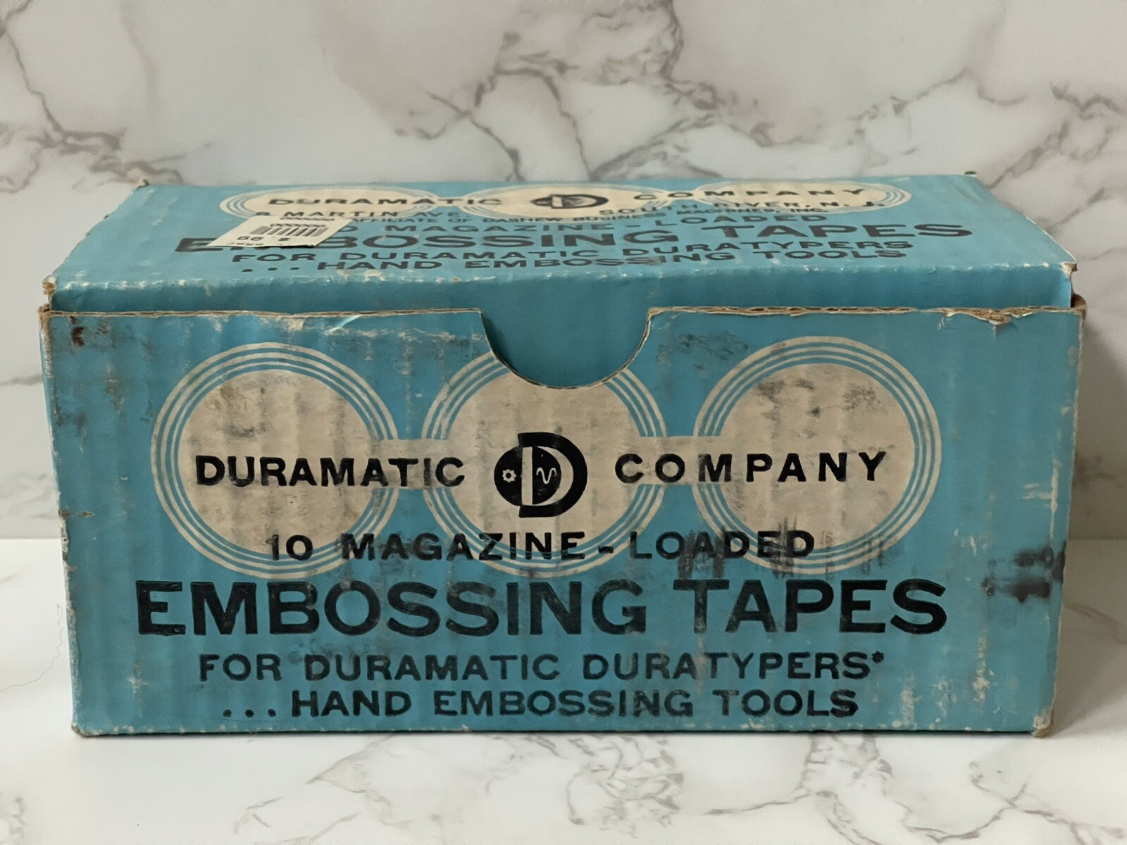VTG Box of 8 Duramatic Embossing Tapes Red 401 M