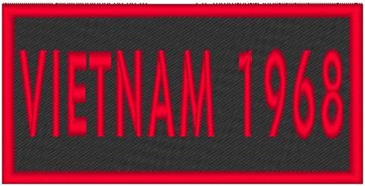 VIETNAM 1968 Embroidery Iron-On Patch Biker  Military Emblem Red  Border