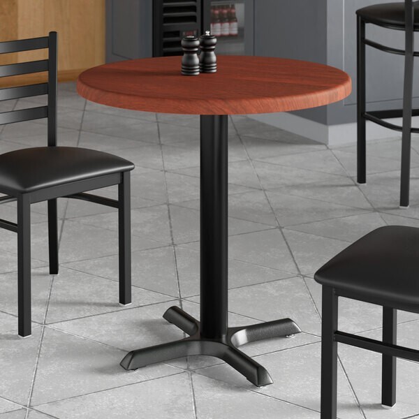 36'' Round Restaurant Table Top with Red Mahogany Laminate Top Finish
