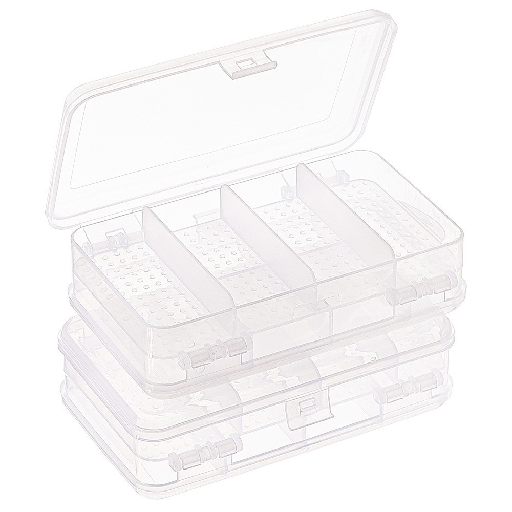 3pcs Double Layer Plastic Storage Container Portable Storage Organizer with 10