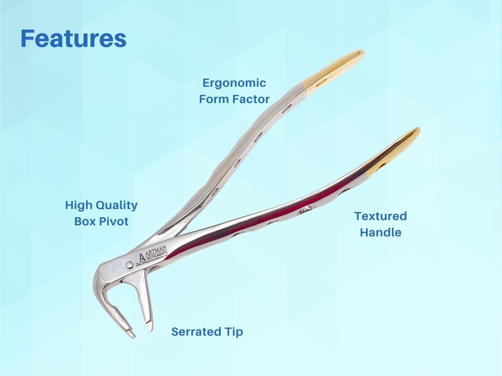 Artman Instruments P-2 Stainless Steel Atraumatic Extraction Forceps