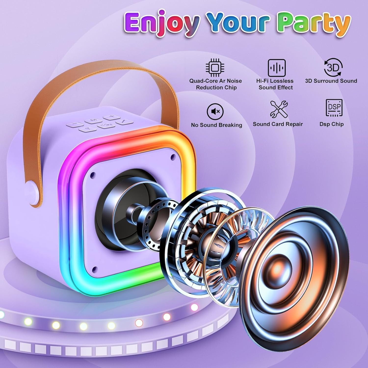 Mini Karaoke Machine for Kids, Girl Toys Gifts, Kids Karaoke Wireless Microph...