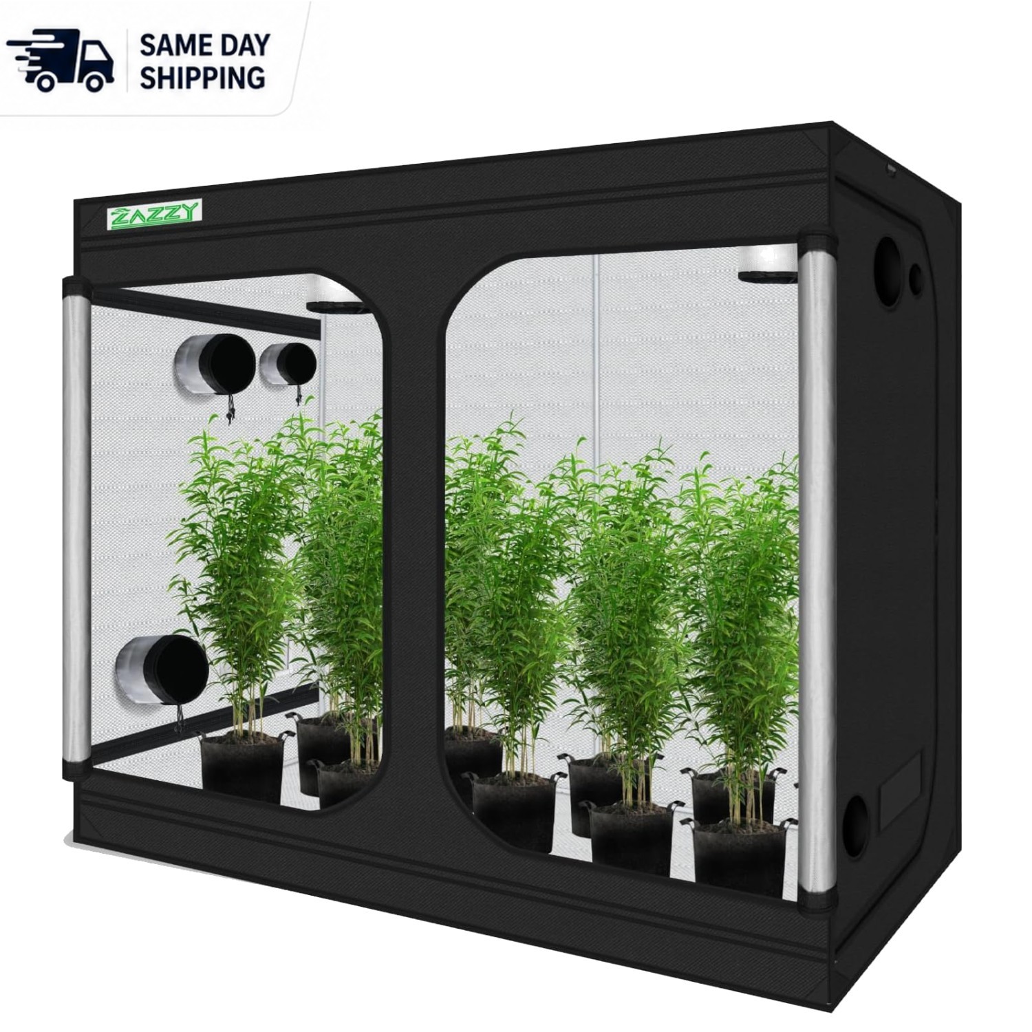 Comprehensive 96x48 Hydroponic Grow Tent - Durable Steel Frame + Floor Tray