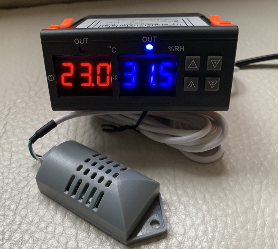 Humidity & Temperature Controller 2 Relay Output 10 Amp Buzzer & Flasher Alarm