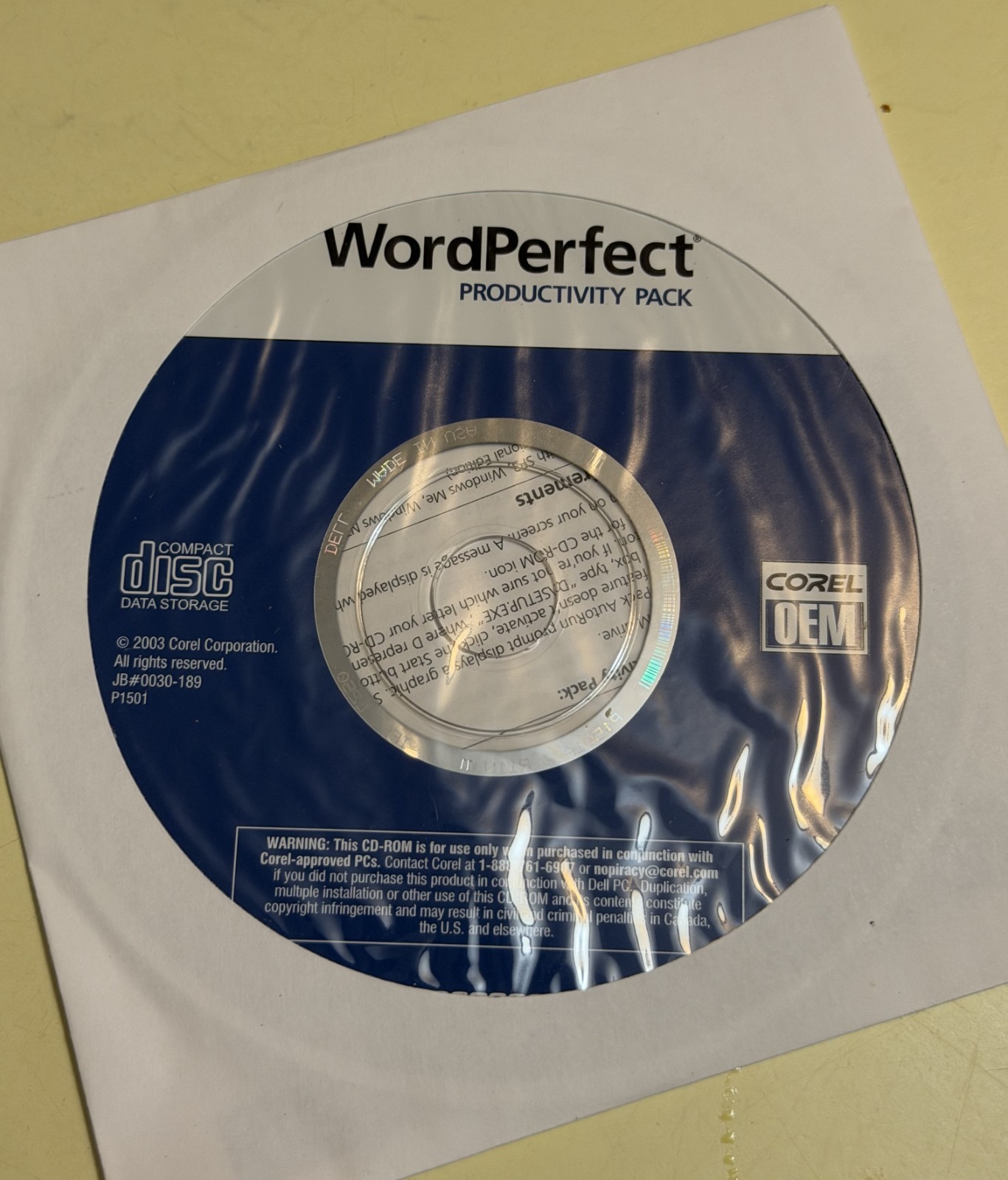 WordPerfect 2003 Productivity Pack CD-ROM, Corel OEM NEW & SEALED