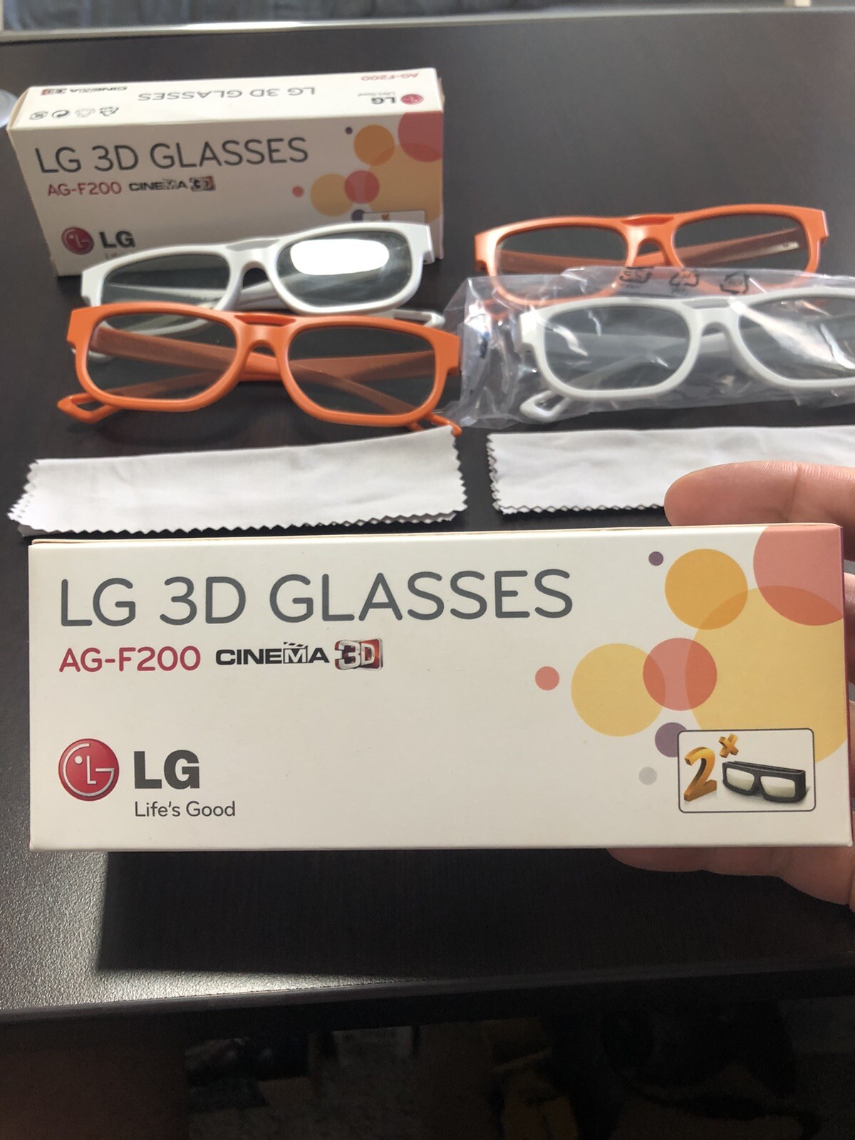 LG 3D Glasses AG-F200 Cinema Display 2 Pair / 4 Pack (Orange/White)
