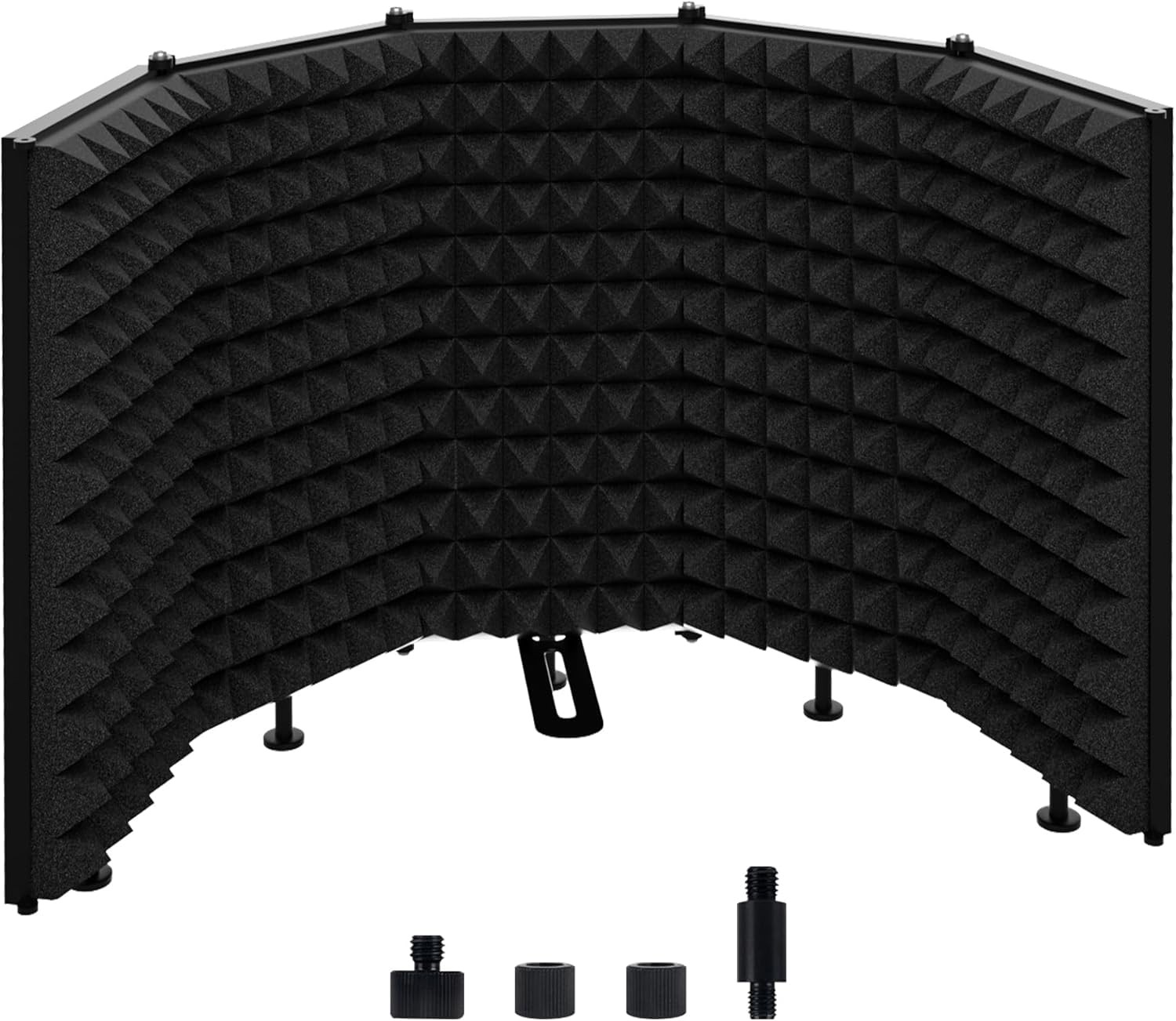 5-Panel Foldable Microphone Isolation Shield – Portable Soundproof Vocal Boot...
