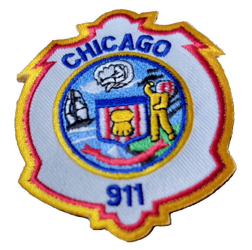 Chicago Illinois 911 Dispatch Patch = 2-3/8" x 3" -- 100%  Guaranteed Authentic