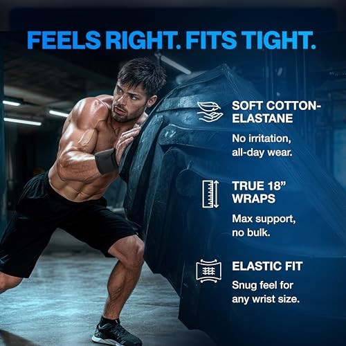 Adjustable Wrist Wraps for Gym & Lifting – Thick, Breathable Support 1 Black
