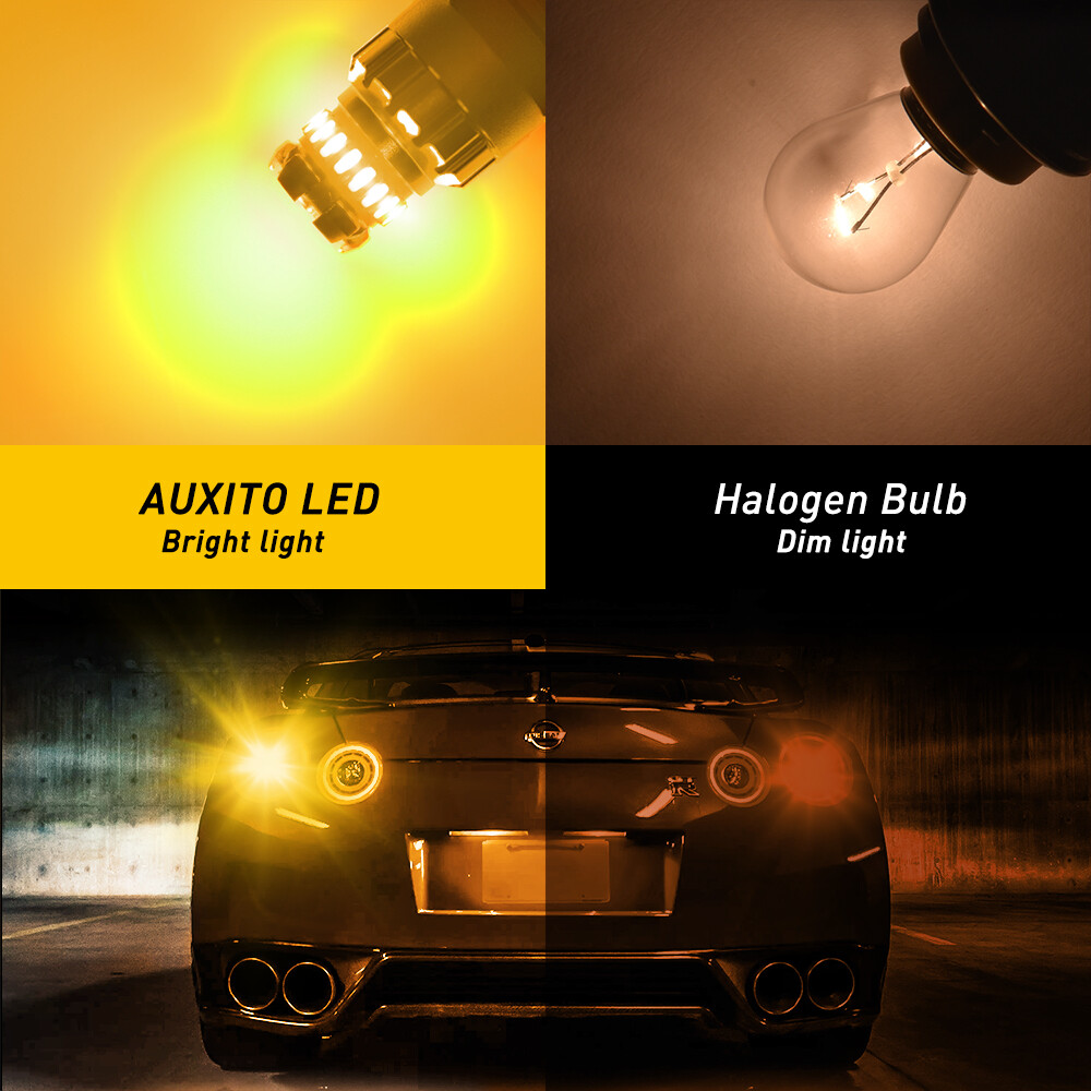 AUXITO 1156 7506 LED Turn Light Signal Amber Flash Canbus Error Free 2F 2/10x