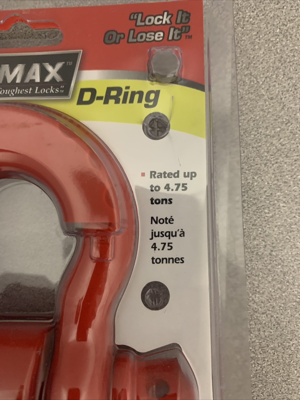 Trimax TDRRHR Receiver Hitch D-Ring (Red)