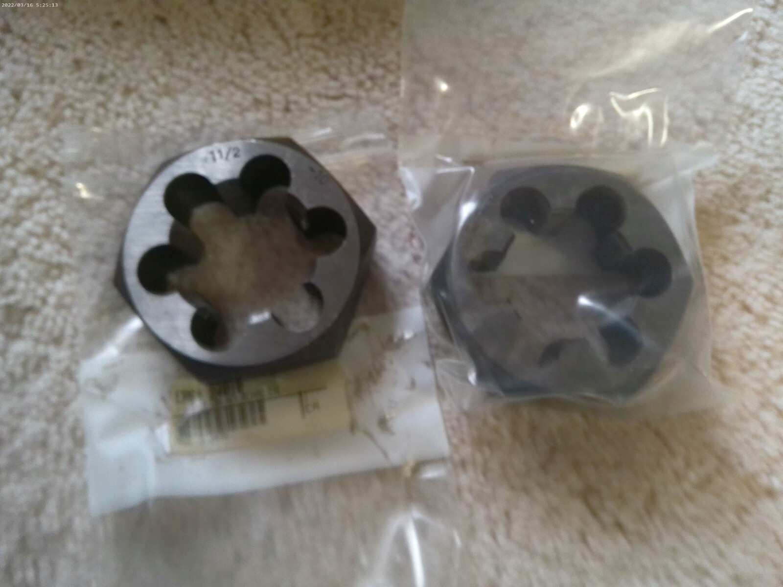 TWO !!! 1-1/2-10 Carbon Hex Rethreading Dies Made In Japan