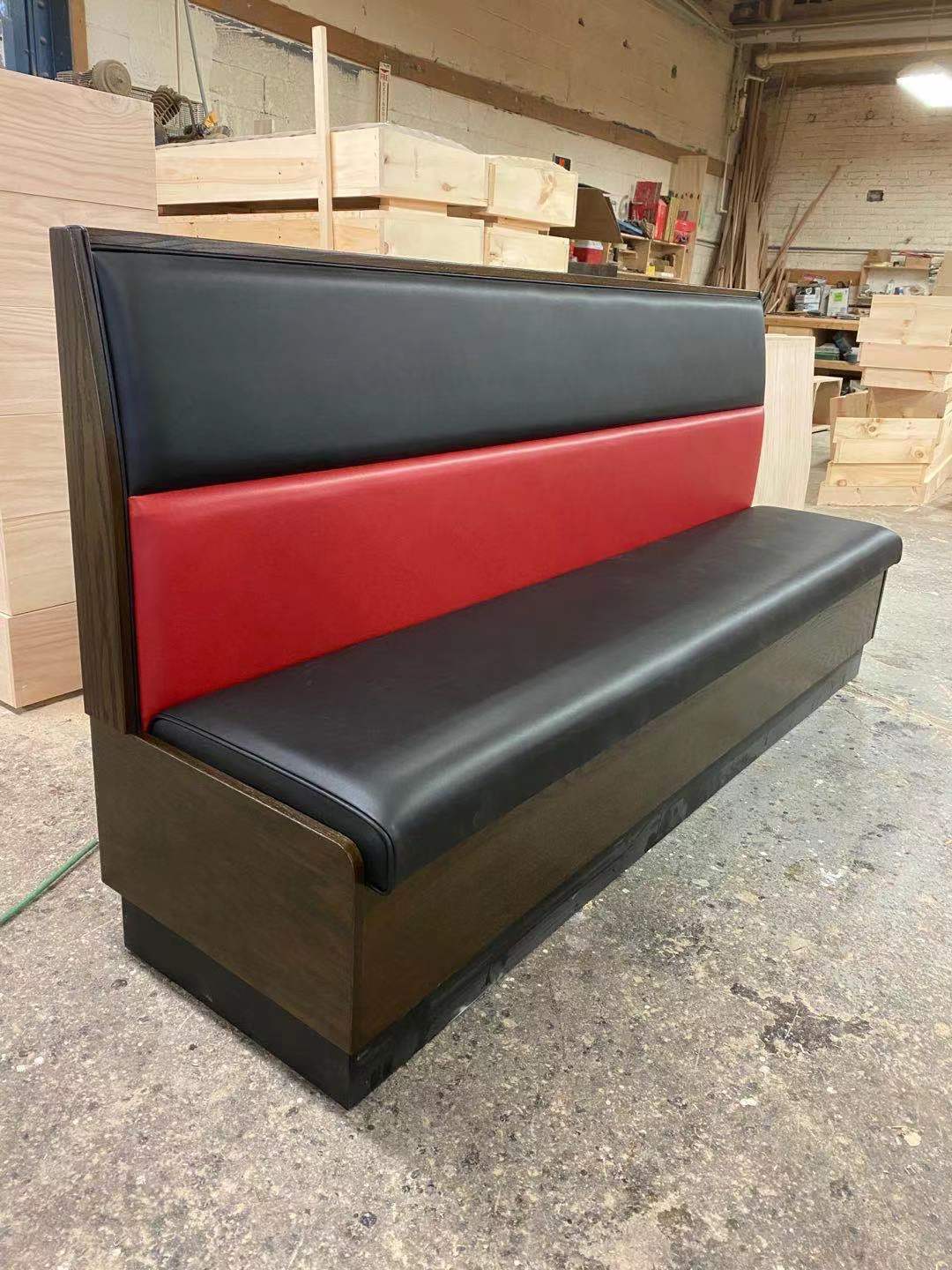Wood With Horizontal Channel Back Booth On Sale