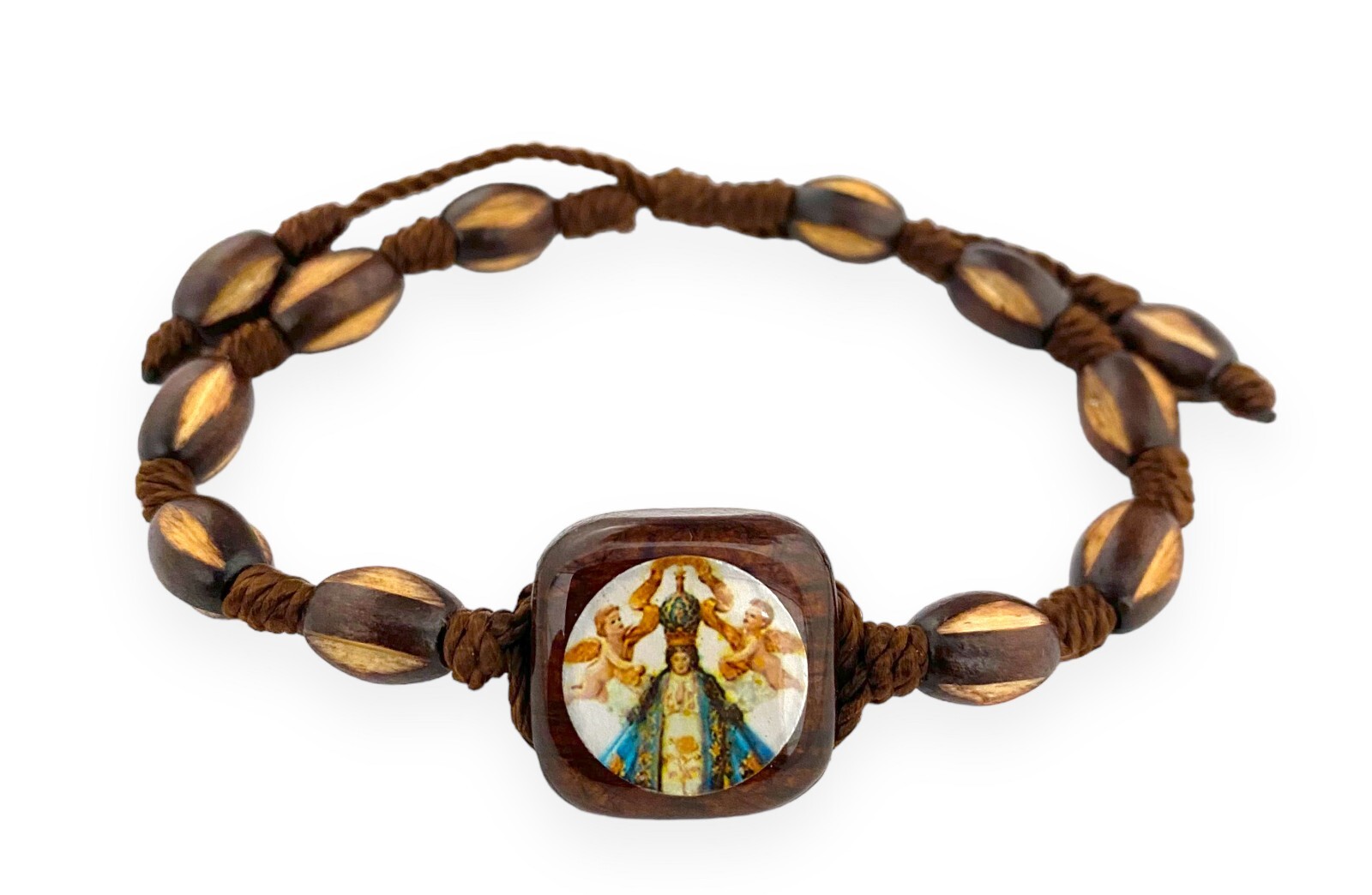 Our Lady of San Juan Lagos Wood Corded Bracelet Pulsera Virgen Unisex Charm New