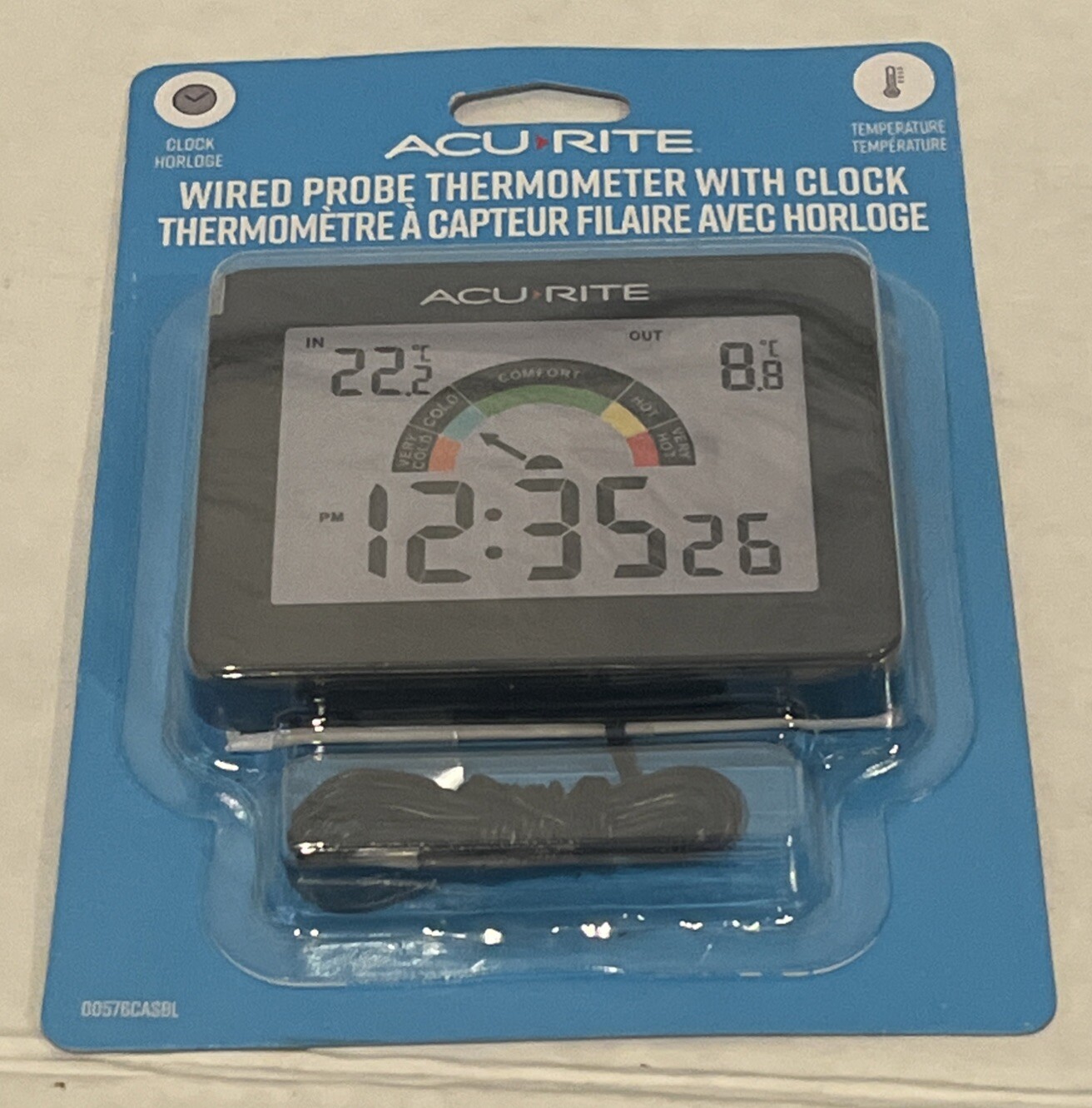 Acurite Digital Wired Probe Thermometer With Clock New