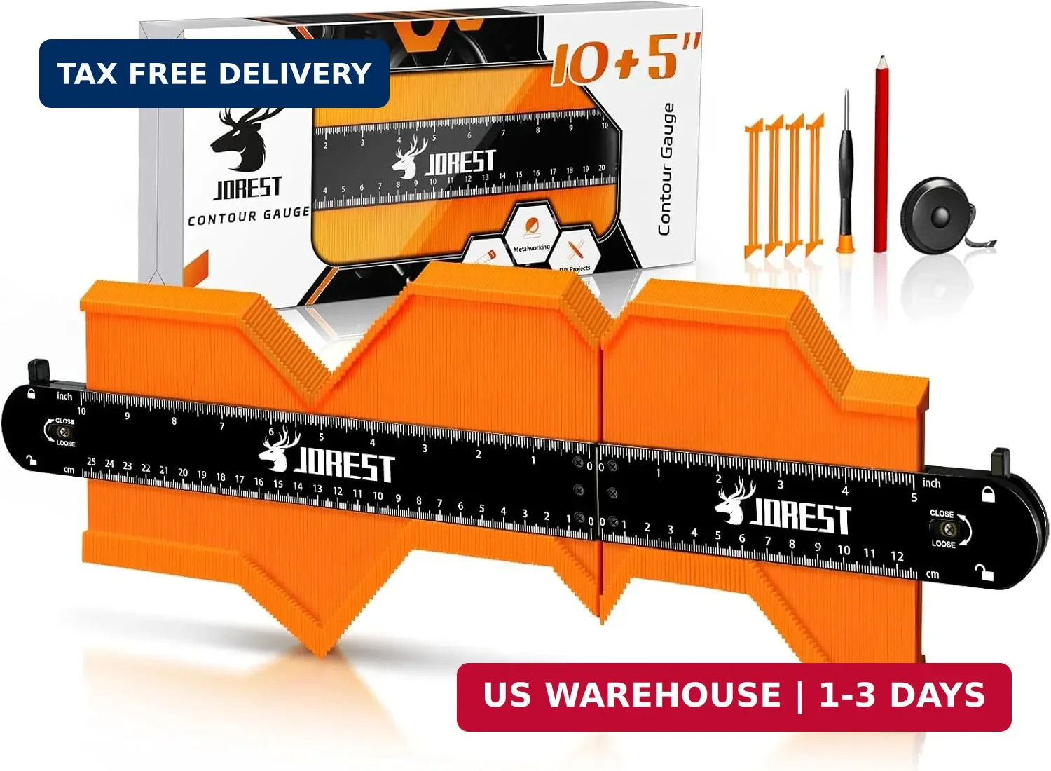 Connectable Contour Gauge (10+5 Inch), Gifts Ideas for Men Dad Handyman H