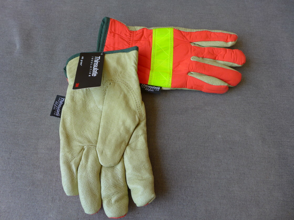 NEW 3M Thinsulate 40 Gram Cold Weather Leather Nylon Work Gloves Sz Med M 67368