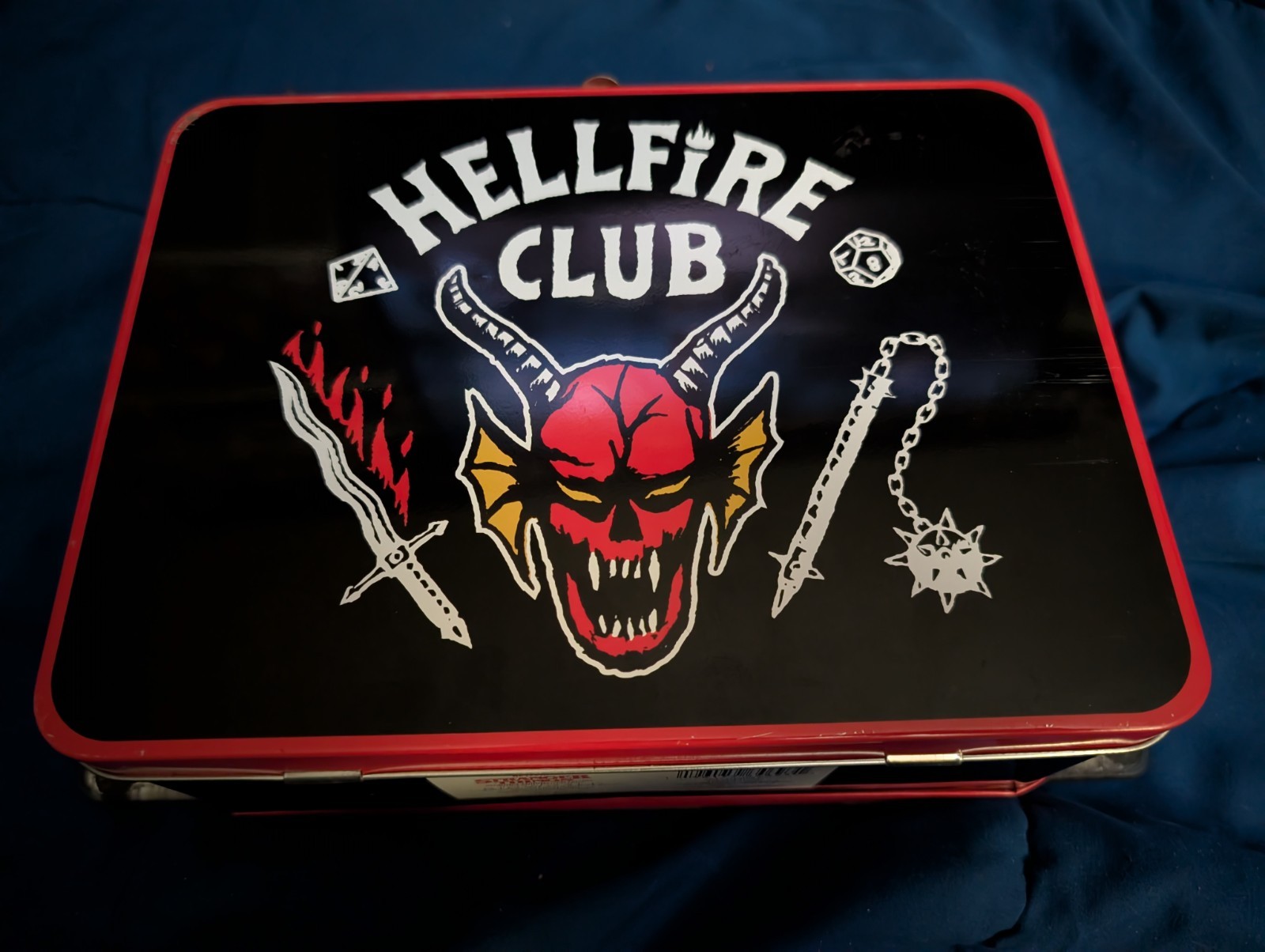 BioWorld Stranger Things Hellfire Club Tin Lunch Box Case *NOT MINT CONDITION*
