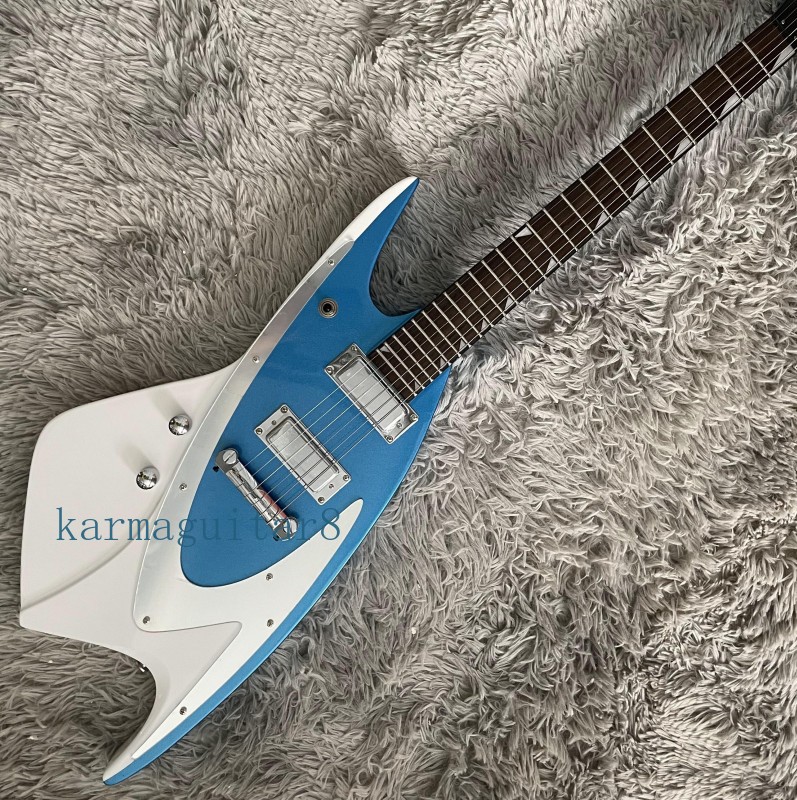 New Left-handed Electric Guitar Whale Blue H-H Pickups Chrome Hardware