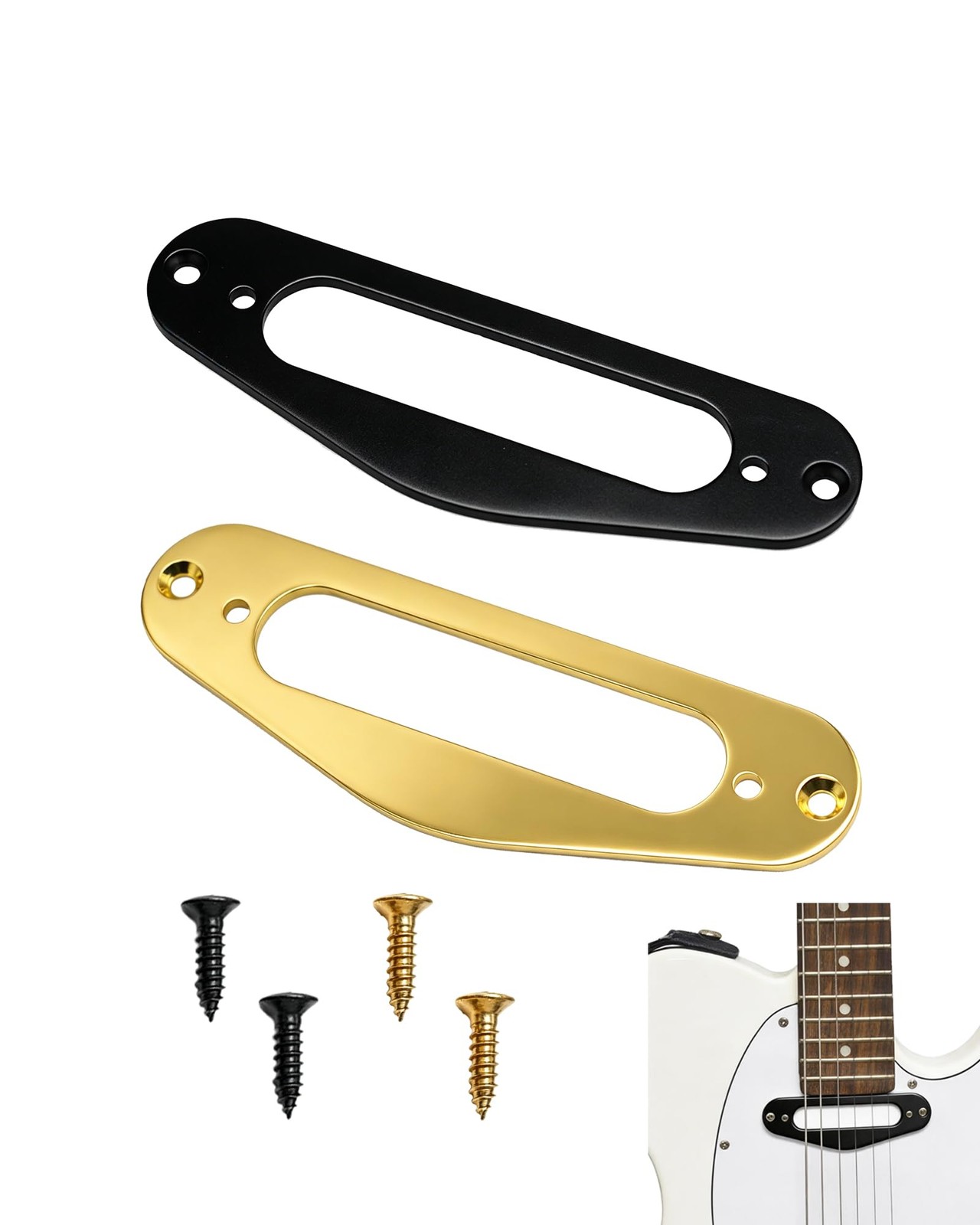 2PCS Metal Single Coil Pickup Mounting Ring Set for Telecaster Neck Pickup an...