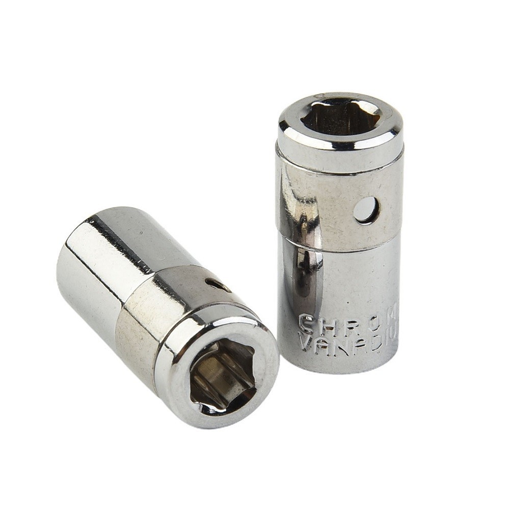 2x 1/4 Square Drive To 1/4 Hex Socket Bits Converter Screwdriver Bit Adapter